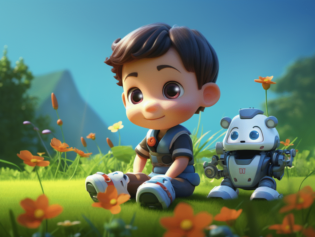 3d portrait adorable cartoon baby boy